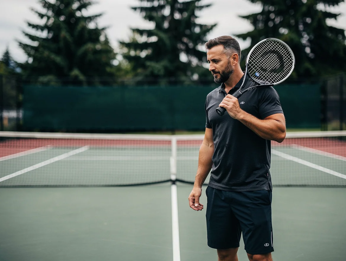 A Tennis Canada certified coach demonstrating technique to a student in Vancouver, by Your Tennis Lessons Vancouver